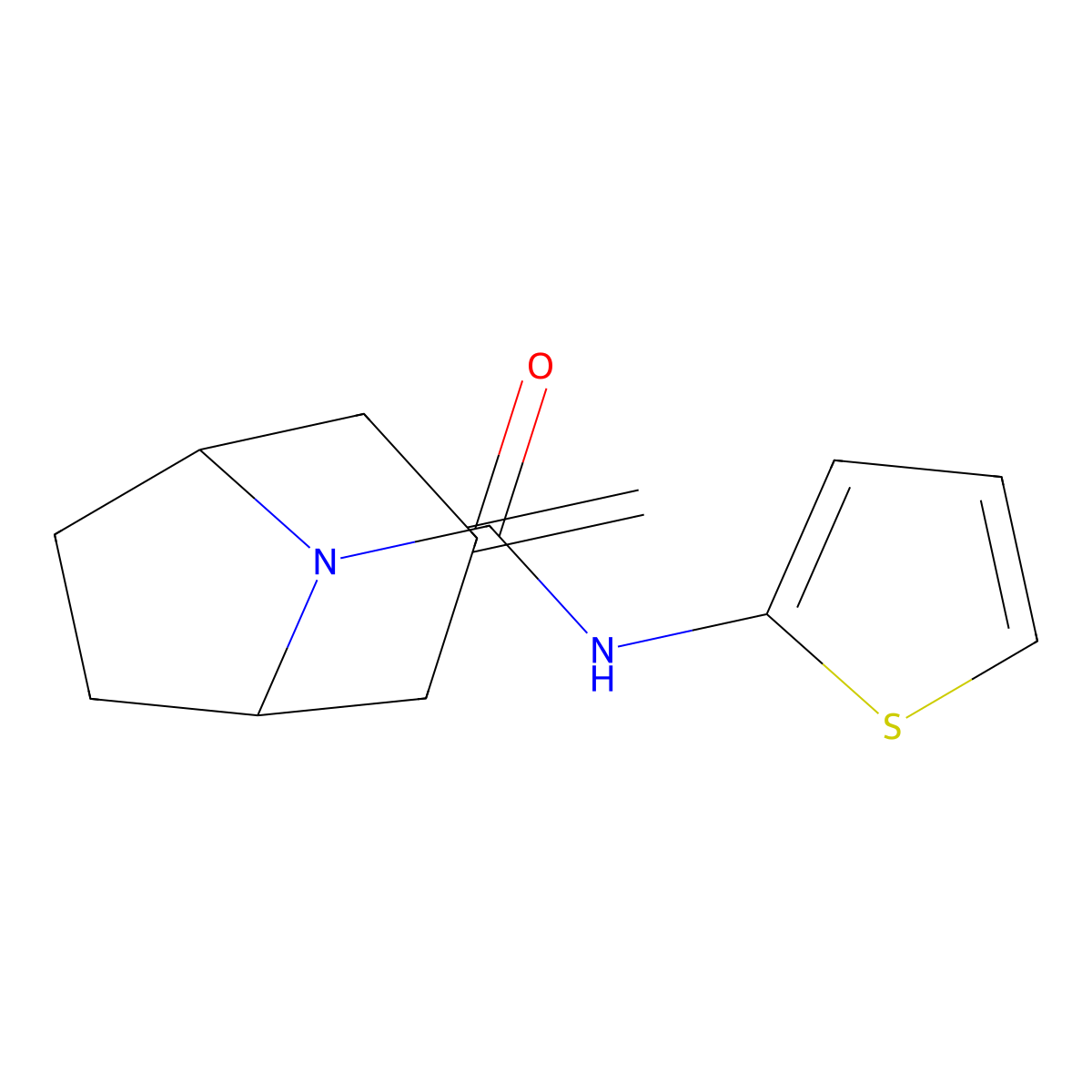 3-methylidene-N-(thiophen-2-yl)-8-azabicyclo[3.2.1]octane-8-carboxamide molecular structure, CAS 2309750-67-0