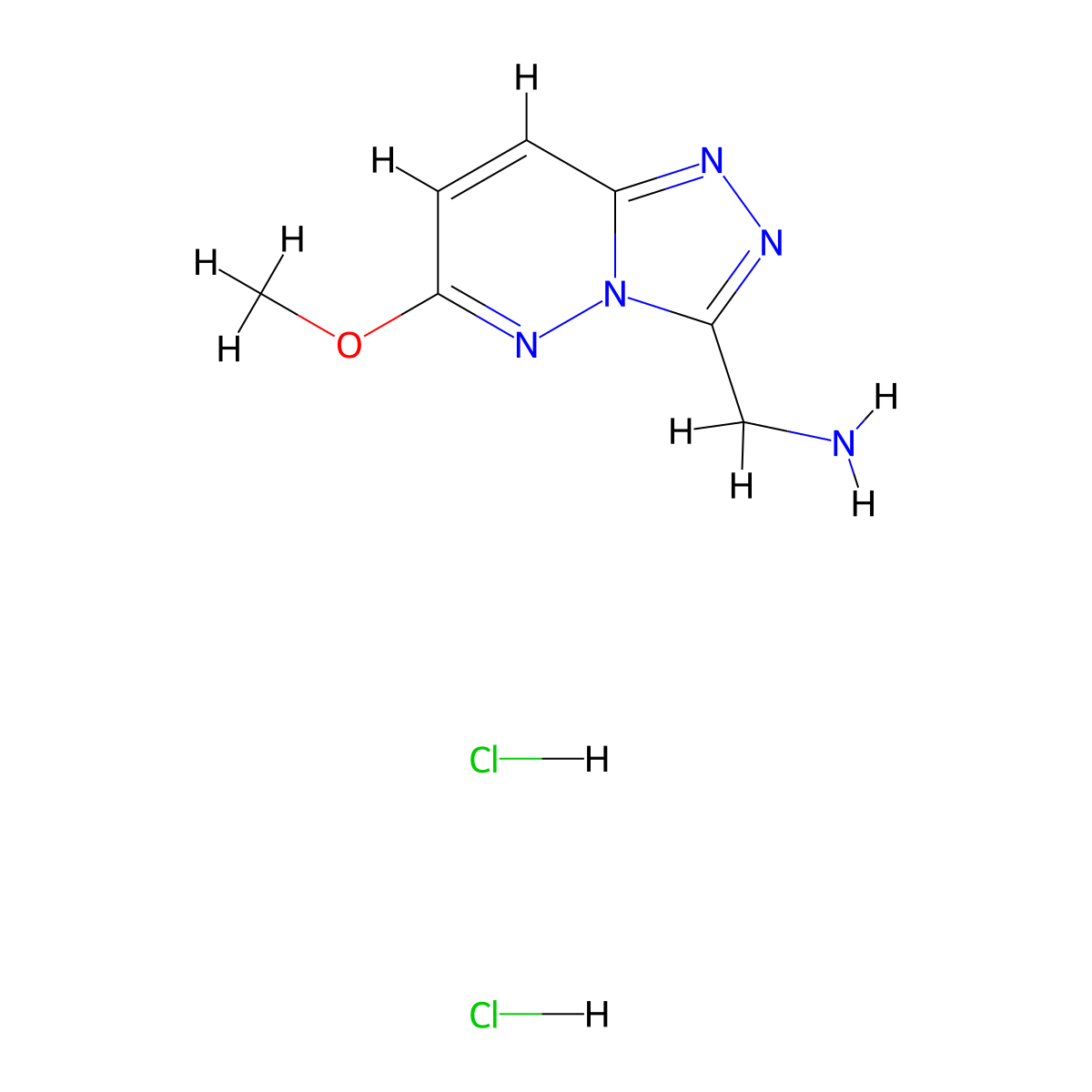 (6-Methoxy-[1,2,4]triazolo[4,3-b]pyridazin-3-yl)methanamine dihydrochloride molecular structure, CAS 2309750-82-9