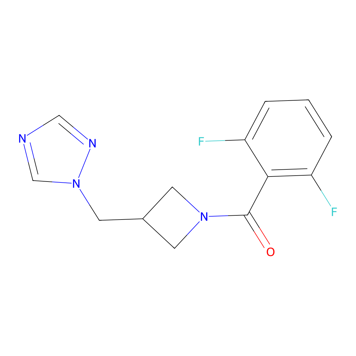 1-{[1-(2,6-difluorobenzoyl)azetidin-3-yl]methyl}-1H-1,2,4-triazole molecular structure, CAS 2309750-86-3