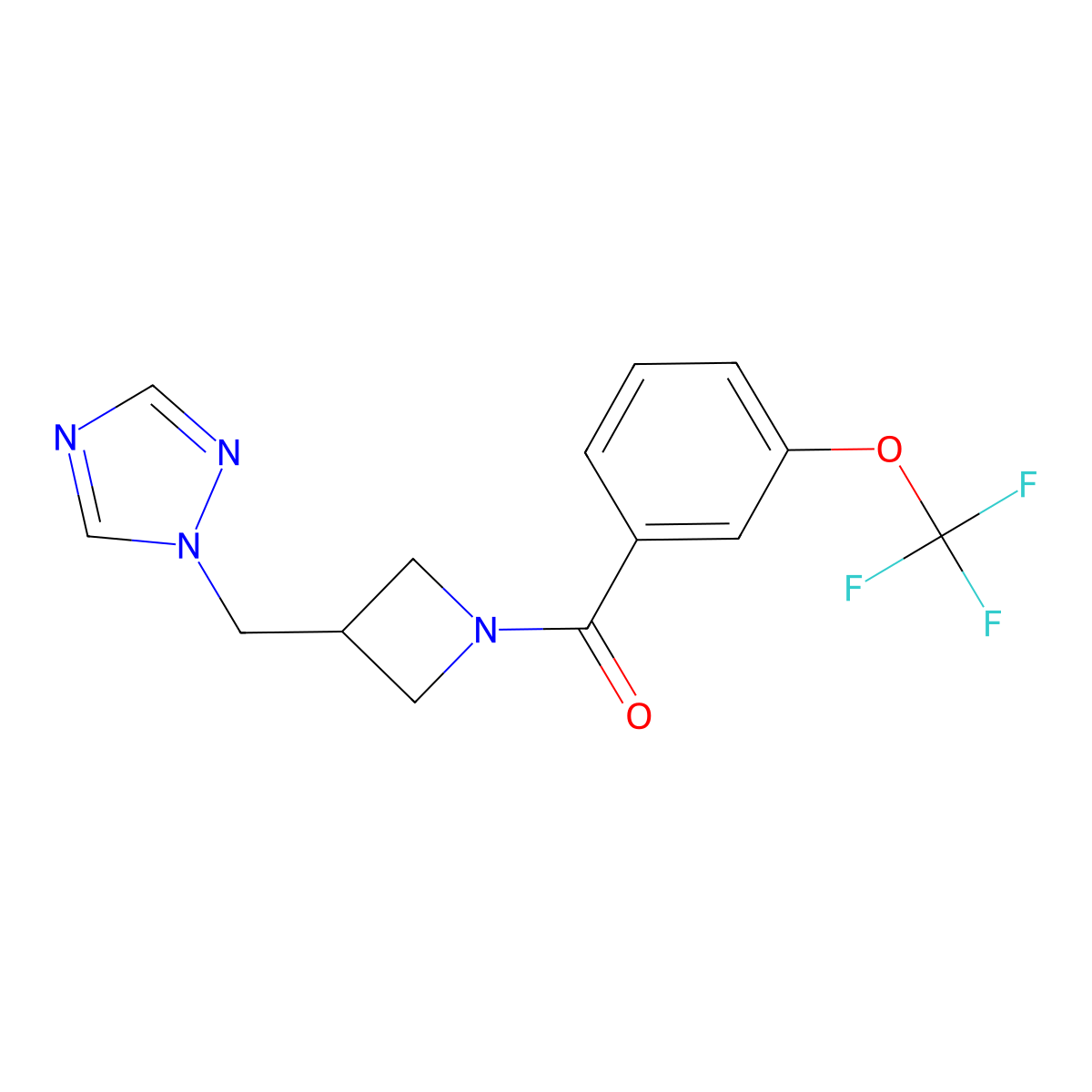 1-({1-[3-(trifluoromethoxy)benzoyl]azetidin-3-yl}methyl)-1H-1,2,4-triazole molecular structure, CAS 2309751-20-8