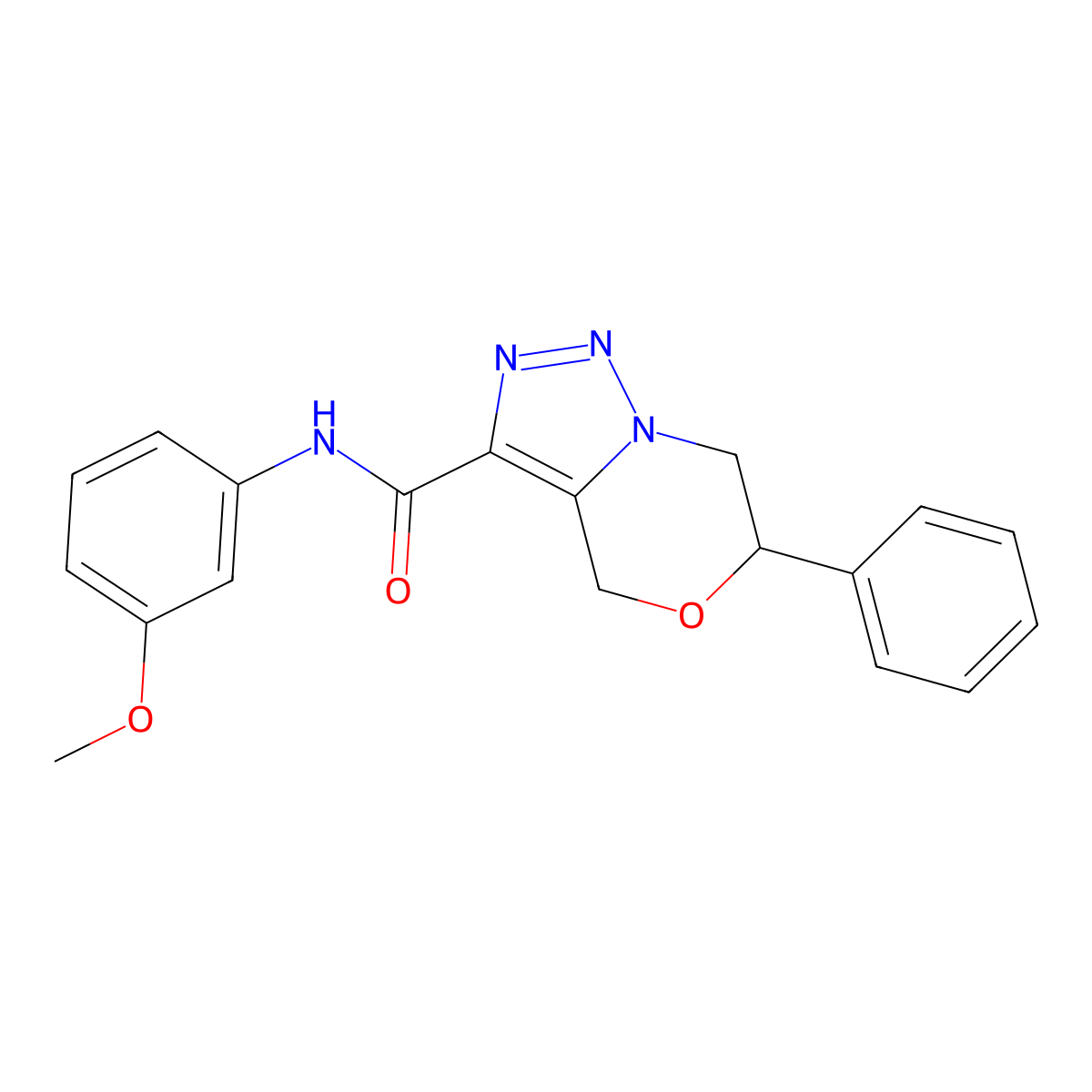 N-(3-methoxyphenyl)-6-phenyl-4H,6H,7H-[1,2,3]triazolo[4,3-c][1,4]oxazine-3-carboxamide molecular structure, CAS 2309751-28-6