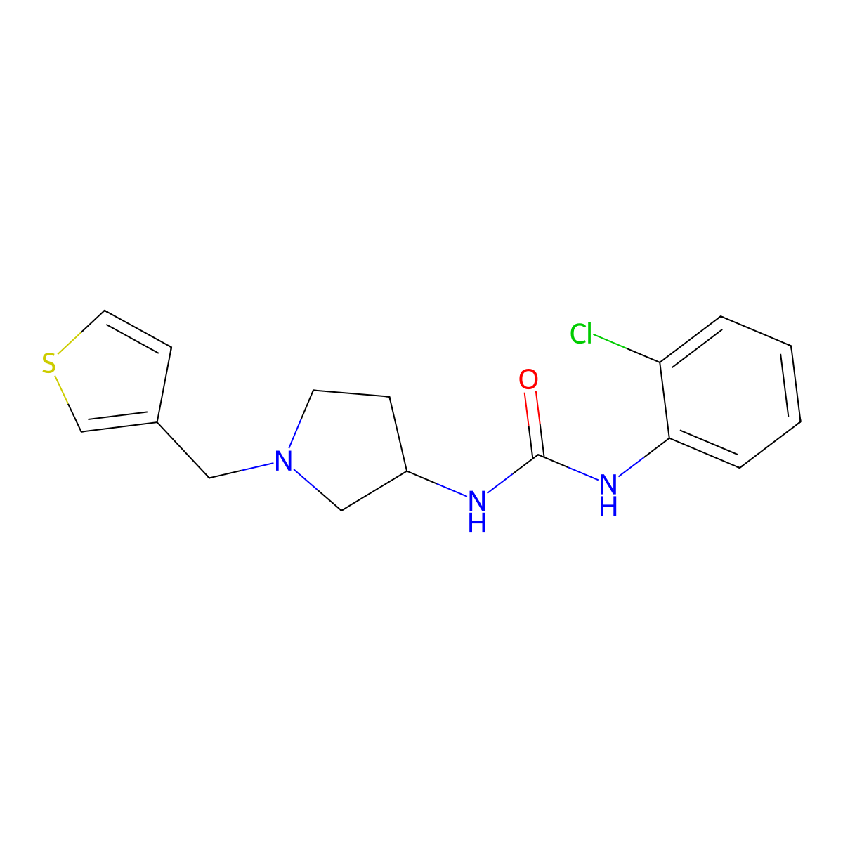 1-(2-Chlorophenyl)-3-(1-(thiophen-3-ylmethyl)pyrrolidin-3-yl)urea molecular structure, CAS 2309751-42-4