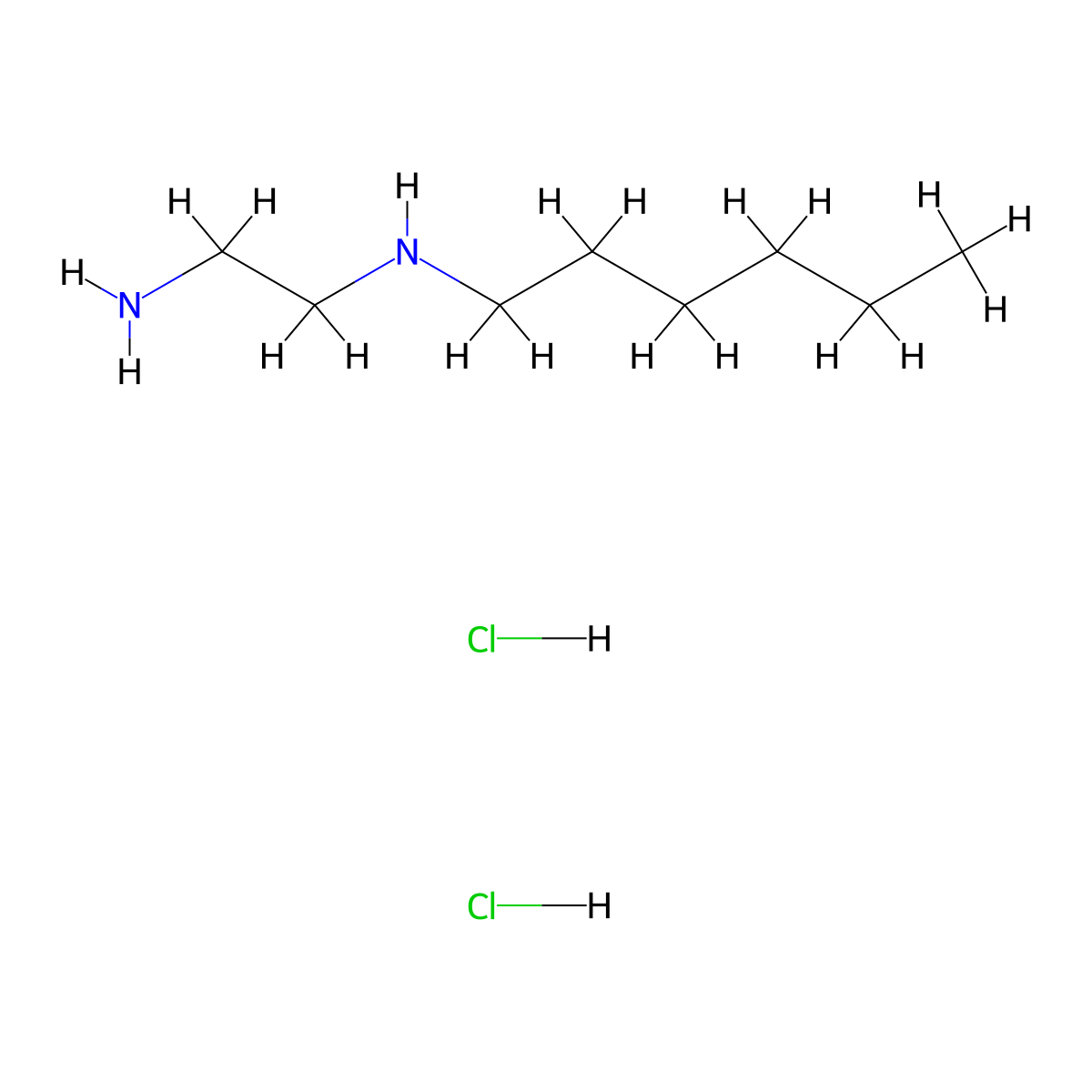 (2-Aminoethyl)(hexyl)amine dihydrochloride molecular structure, CAS 2309752-28-9