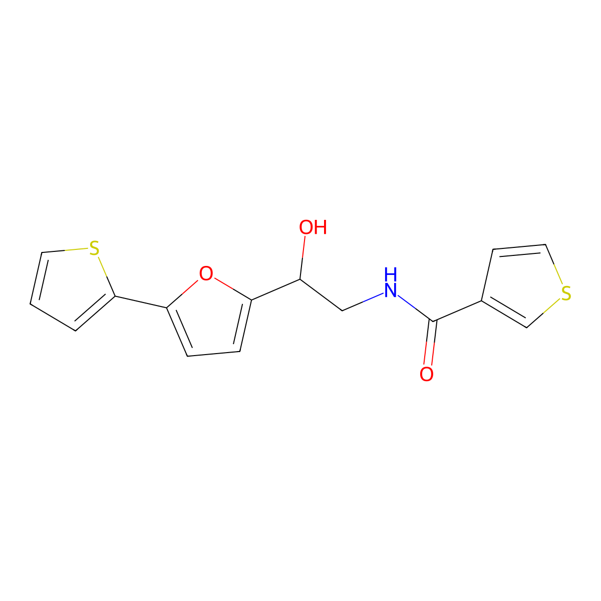 N-{2-hydroxy-2-[5-(thiophen-2-yl)furan-2-yl]ethyl}thiophene-3-carboxamide molecular structure, CAS 2309752-30-3