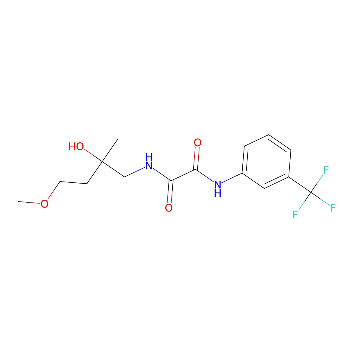 N-(2-hydroxy-4-methoxy-2-methylbutyl)-N'-[3-(trifluoromethyl)phenyl]ethanediamide molecular structure, CAS 2309752-56-3