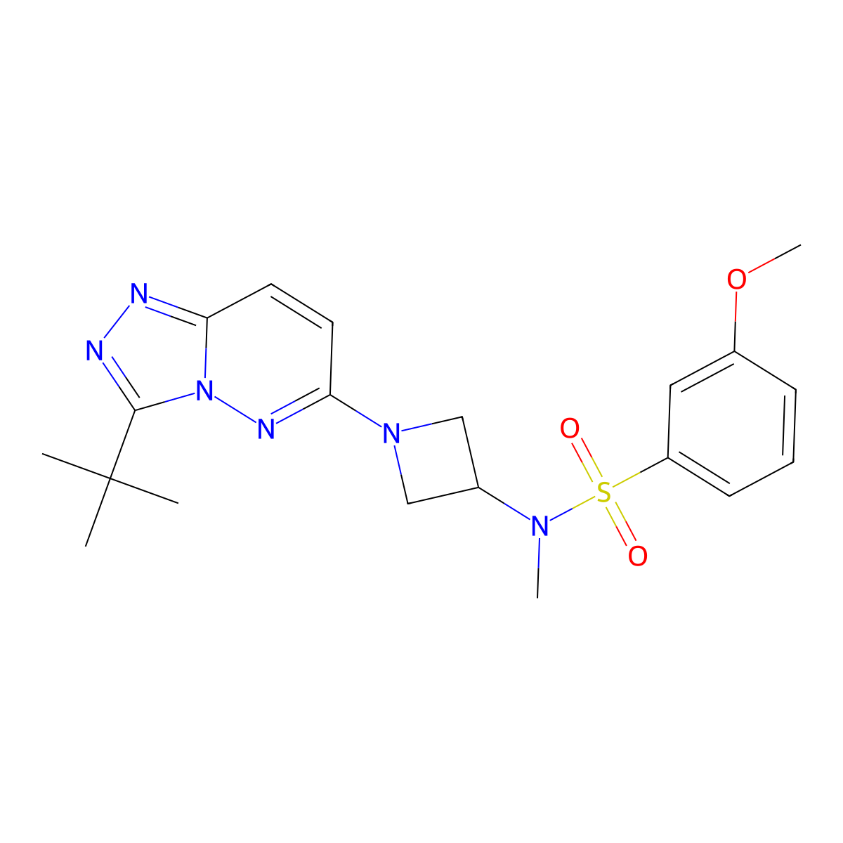 N-(1-{3-tert-butyl-[1,2,4]triazolo[4,3-b]pyridazin-6-yl}azetidin-3-yl)-3-methoxy-N-methylbenzene-1-sulfonamide molecular structure, CAS 2309752-68-7
