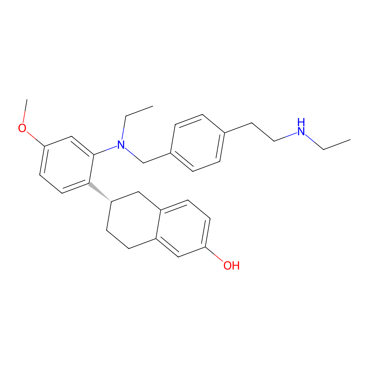 Elacestrant S enantiomer molecular structure, CAS 2309762-29-4
