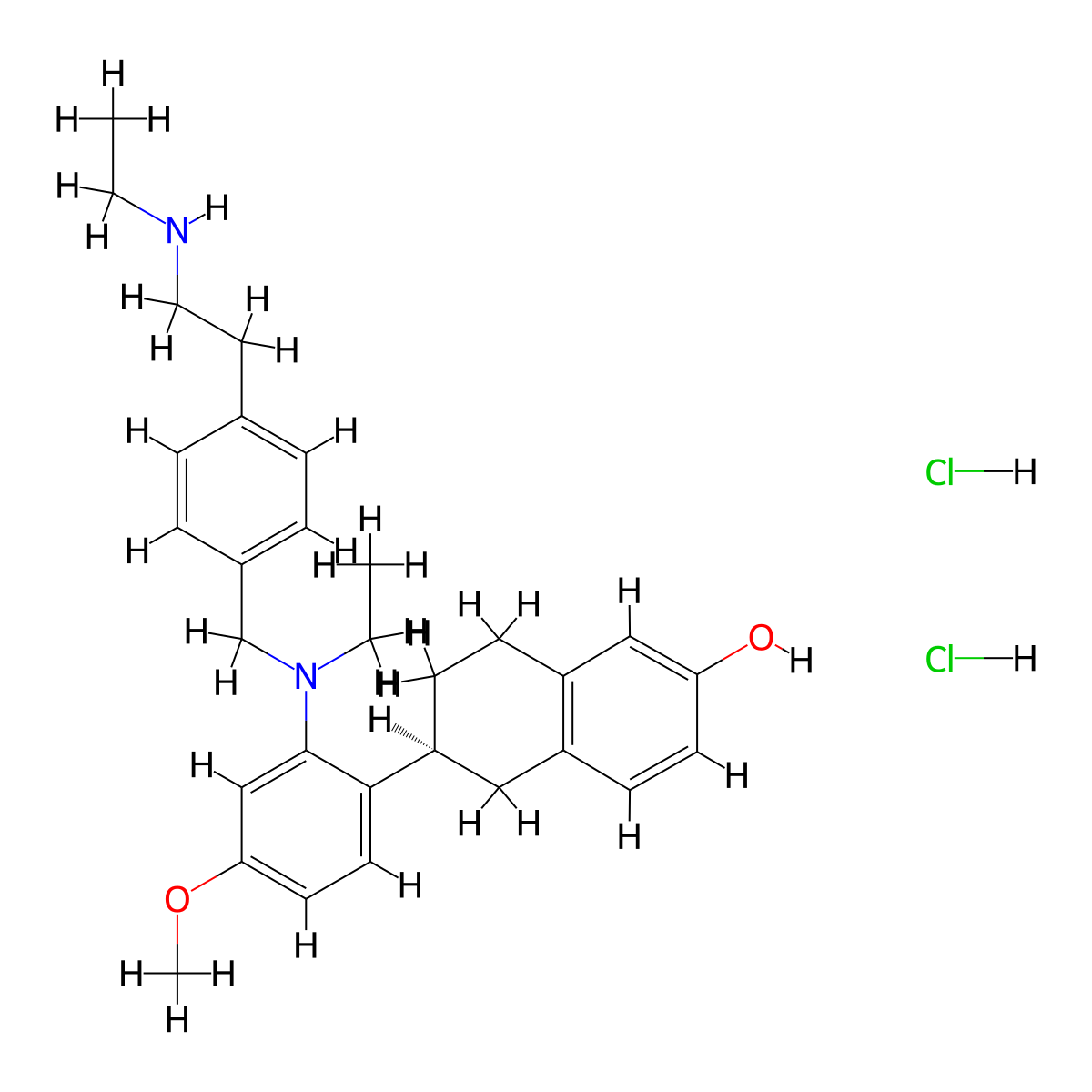 Elacestrant S enantiomer dihydrochloride molecular structure, CAS 2309762-30-7