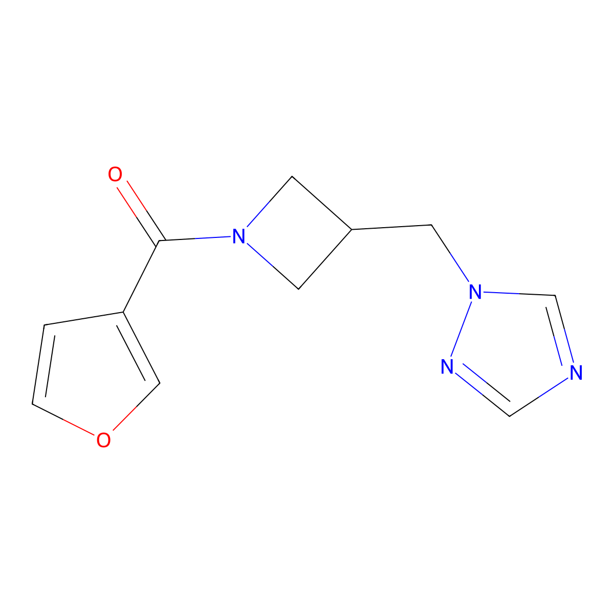 1-{[1-(furan-3-carbonyl)azetidin-3-yl]methyl}-1H-1,2,4-triazole molecular structure, CAS 2309774-36-3