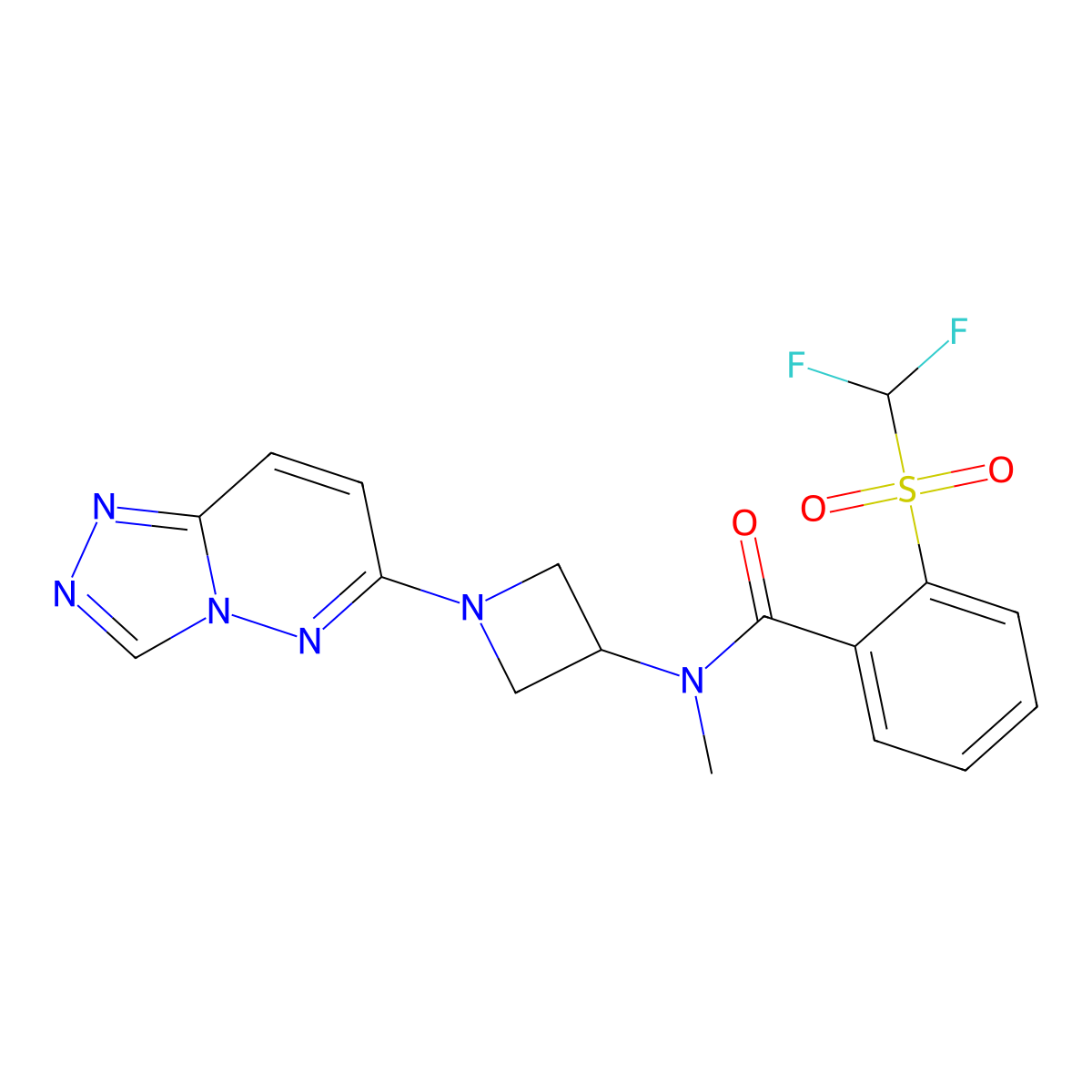 2-difluoromethanesulfonyl-N-methyl-N-(1-{[1,2,4]triazolo[4,3-b]pyridazin-6-yl}azetidin-3-yl)benzamide molecular structure, CAS 2309774-46-5