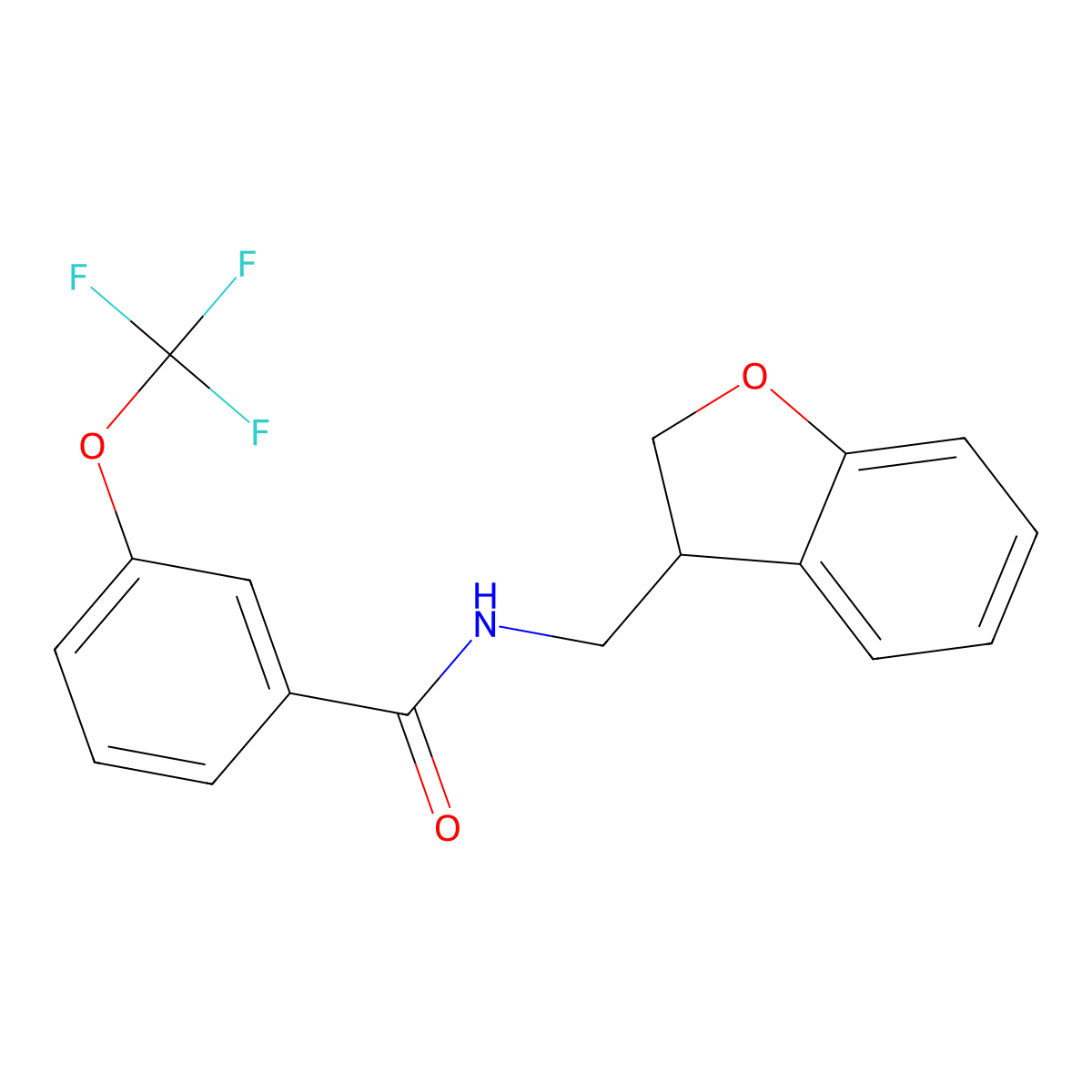 N-[(2,3-dihydro-1-benzofuran-3-yl)methyl]-3-(trifluoromethoxy)benzamide molecular structure, CAS 2309774-66-9