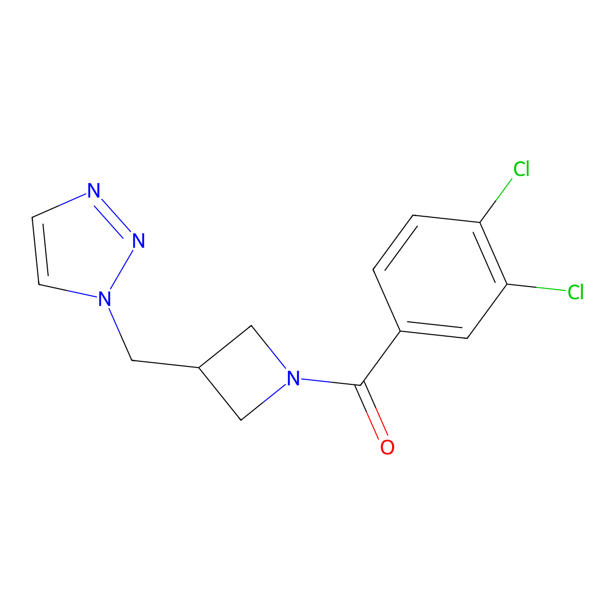 1-{[1-(3,4-dichlorobenzoyl)azetidin-3-yl]methyl}-1H-1,2,3-triazole molecular structure, CAS 2309775-70-8