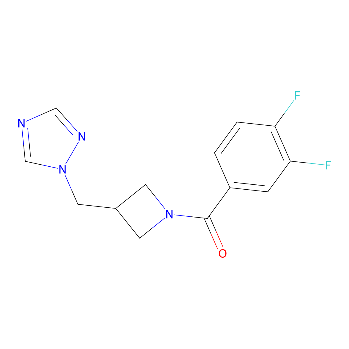 1-{[1-(3,4-difluorobenzoyl)azetidin-3-yl]methyl}-1H-1,2,4-triazole molecular structure, CAS 2309775-76-4