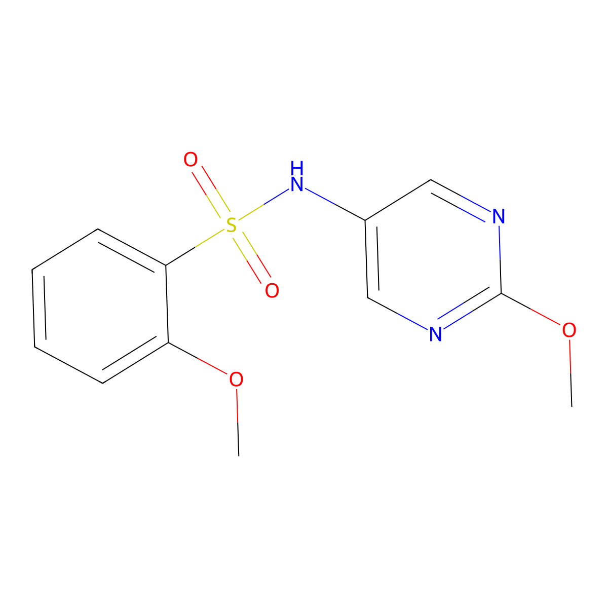 2-methoxy-N-(2-methoxypyrimidin-5-yl)benzenesulfonamide molecular structure, CAS 2309775-88-8