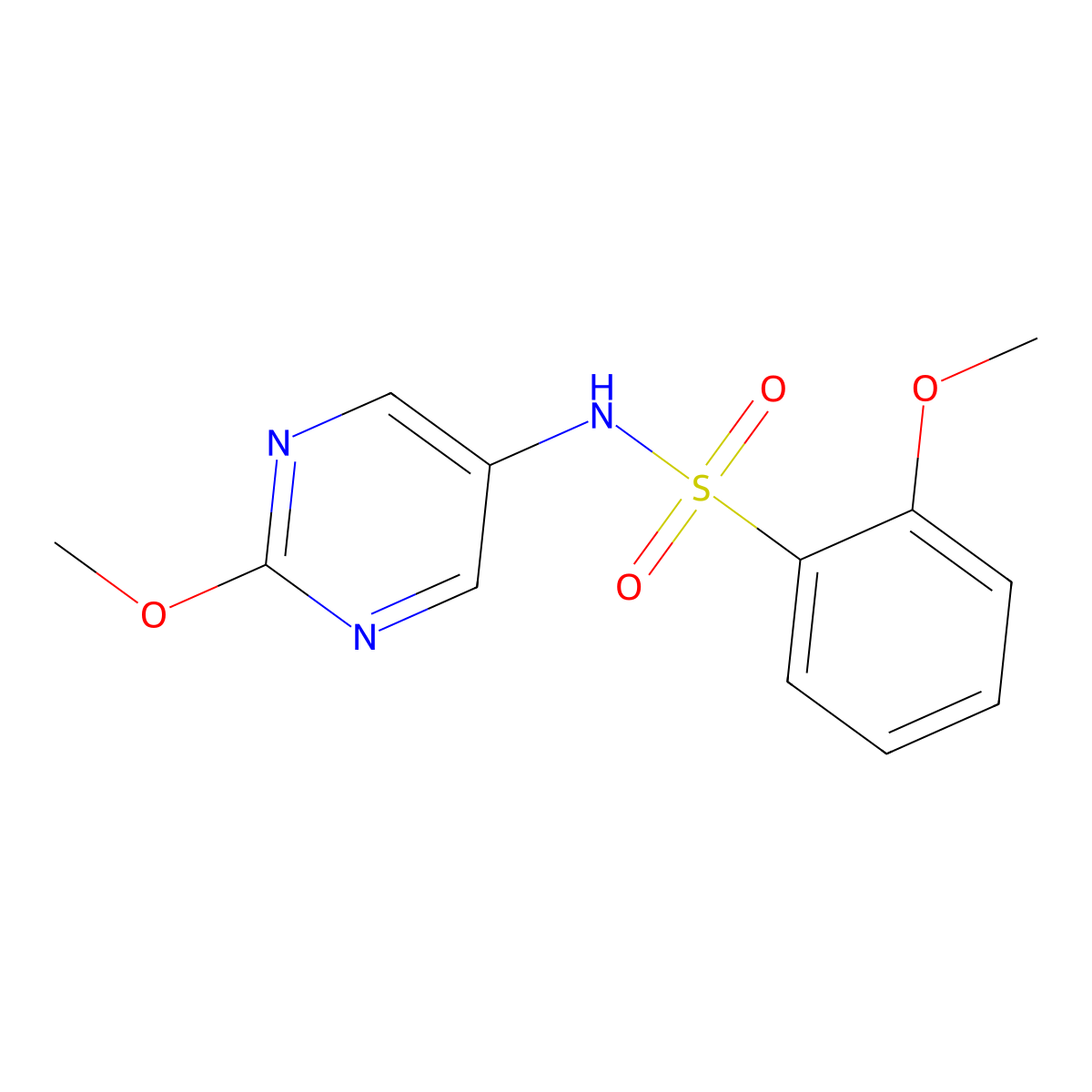 2-methoxy-N-(2-methoxypyrimidin-5-yl)benzenesulfonamide molecular structure, CAS 2309775-88-8