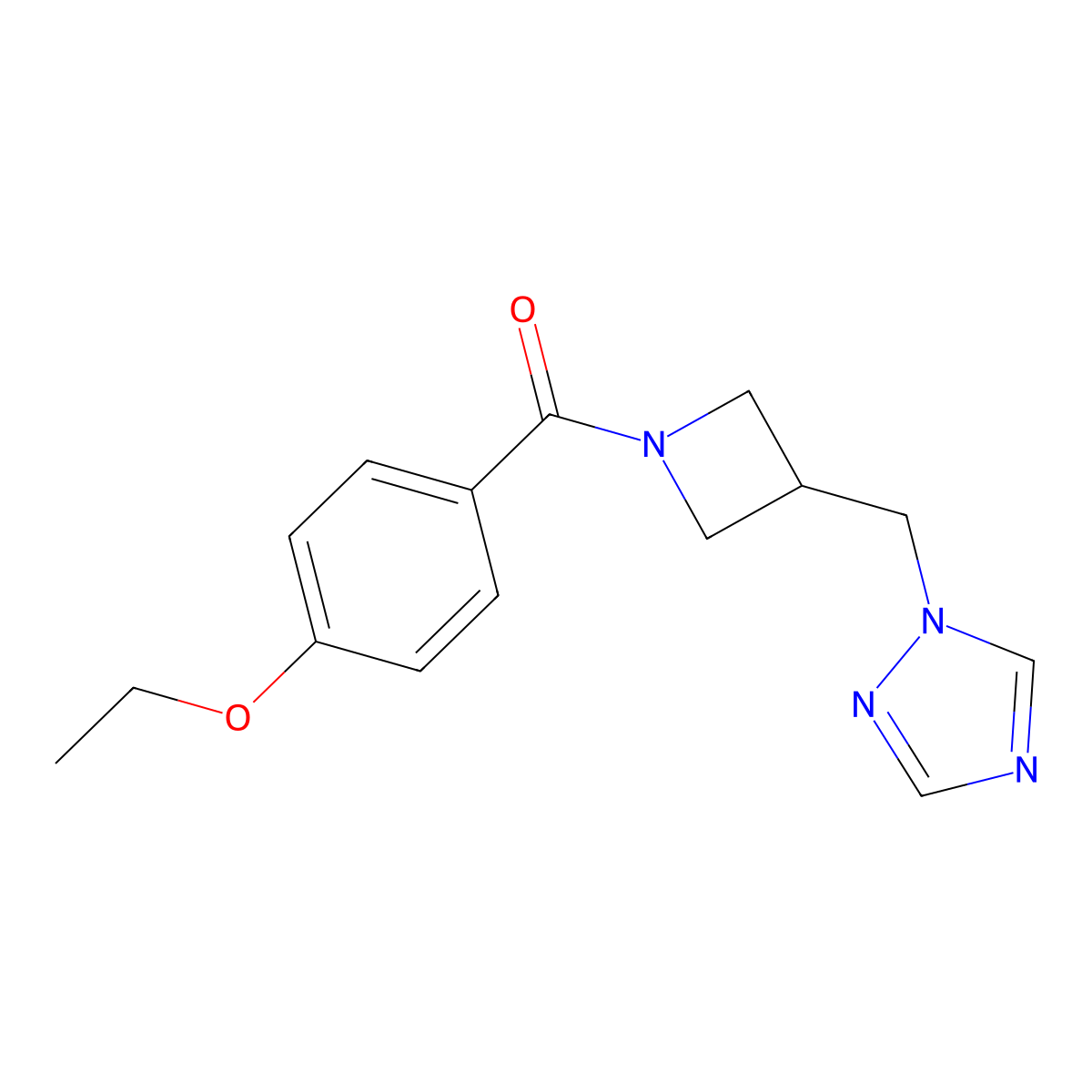 1-{[1-(4-ethoxybenzoyl)azetidin-3-yl]methyl}-1H-1,2,4-triazole molecular structure, CAS 2309776-30-3