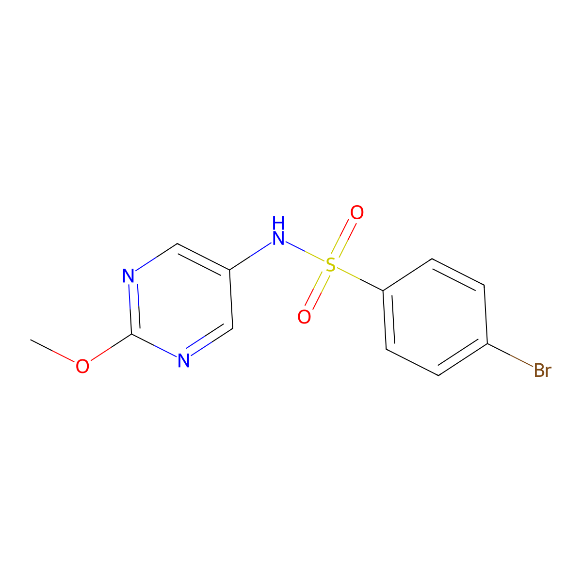 4-bromo-N-(2-methoxypyrimidin-5-yl)benzenesulfonamide molecular structure, CAS 2309776-82-5