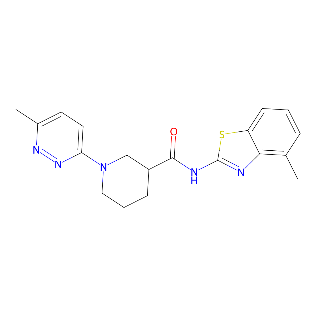 N-(4-methylbenzo[d]thiazol-2-yl)-1-(6-methylpyridazin-3-yl)piperidine-3-carboxamide molecular structure, CAS 2309776-92-7