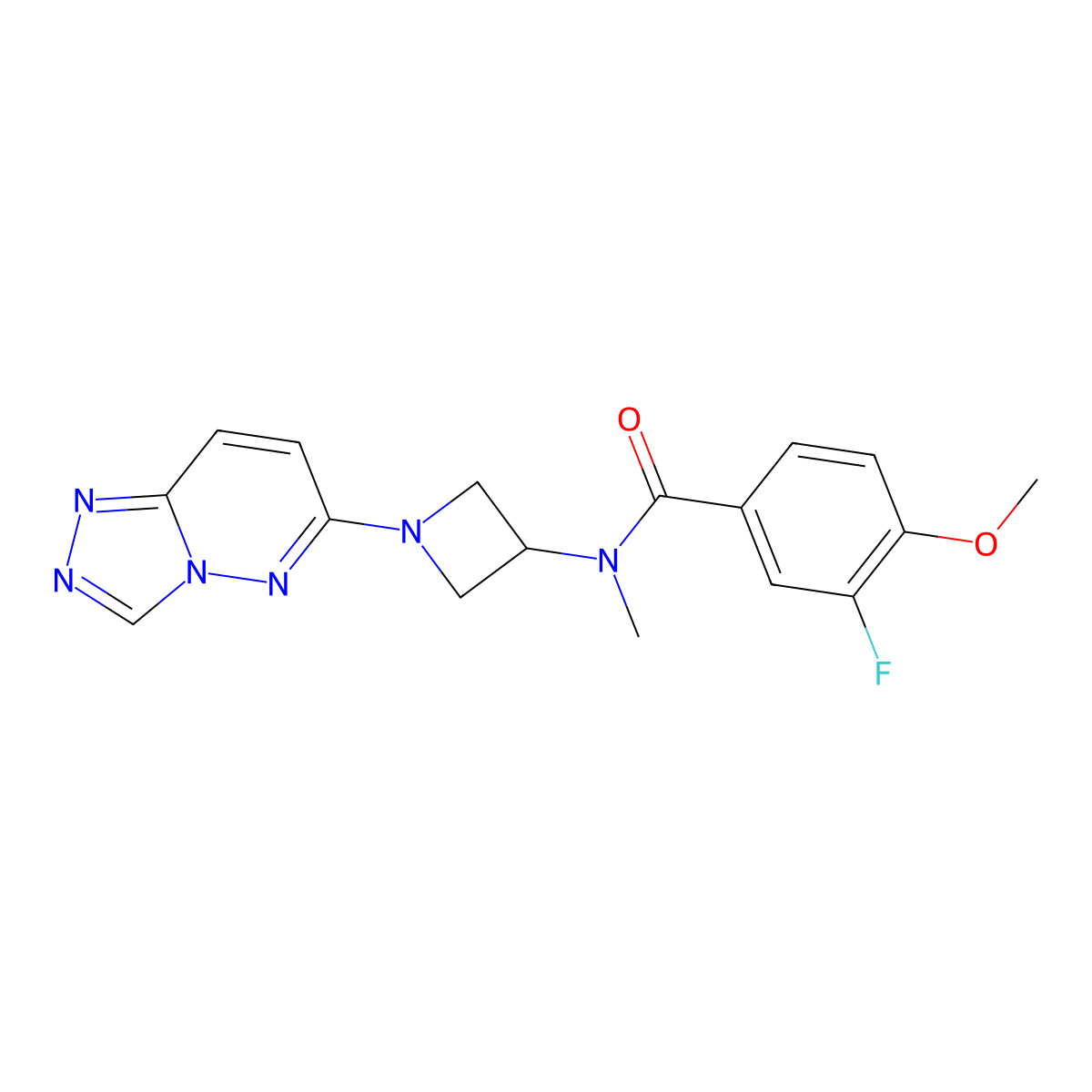 3-fluoro-4-methoxy-N-methyl-N-(1-{[1,2,4]triazolo[4,3-b]pyridazin-6-yl}azetidin-3-yl)benzamide molecular structure, CAS 2309777-12-4