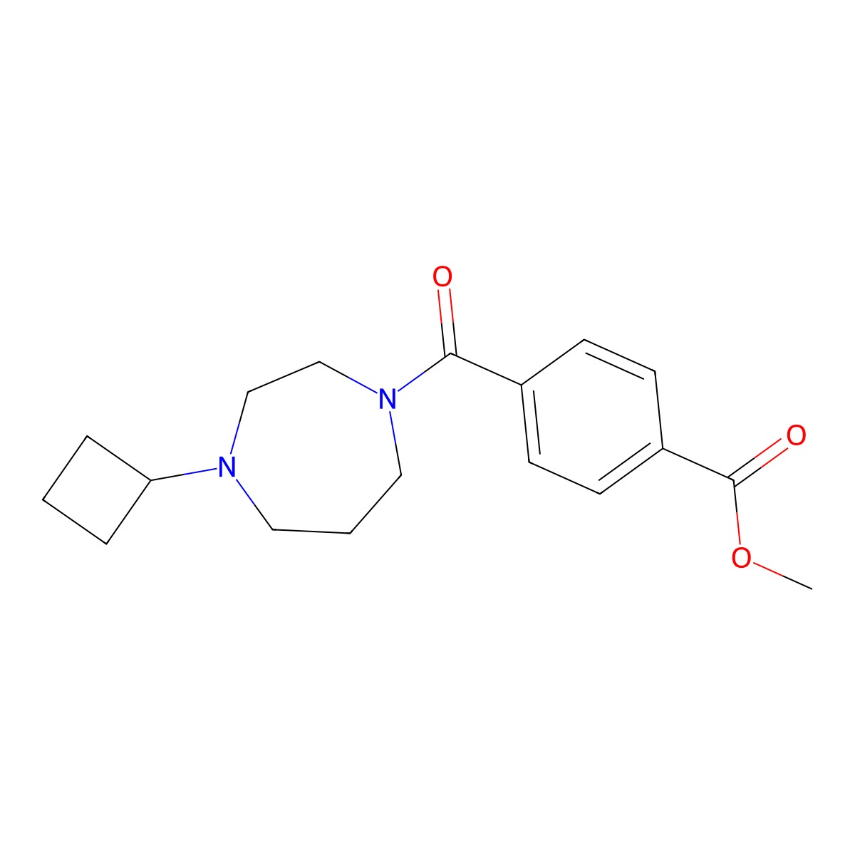 Methyl 4-(4-cyclobutyl-1,4-diazepane-1-carbonyl)benzoate molecular structure, CAS 2309779-84-6