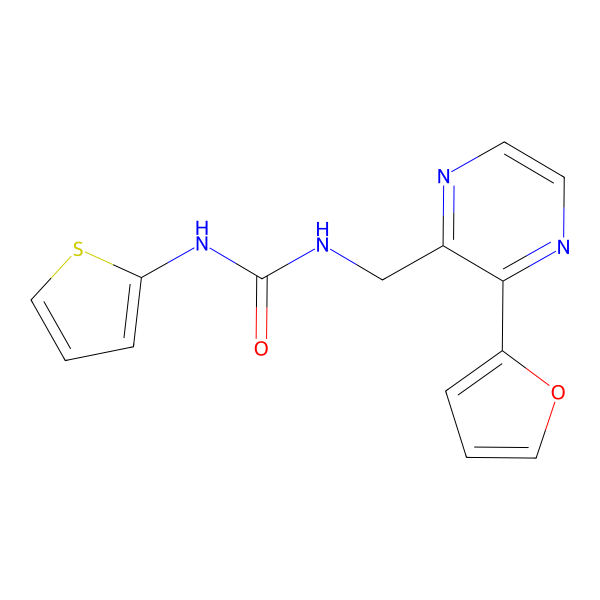1-{[3-(Furan-2-yl)pyrazin-2-yl]methyl}-3-(thiophen-2-yl)urea molecular structure, CAS 2309780-33-2