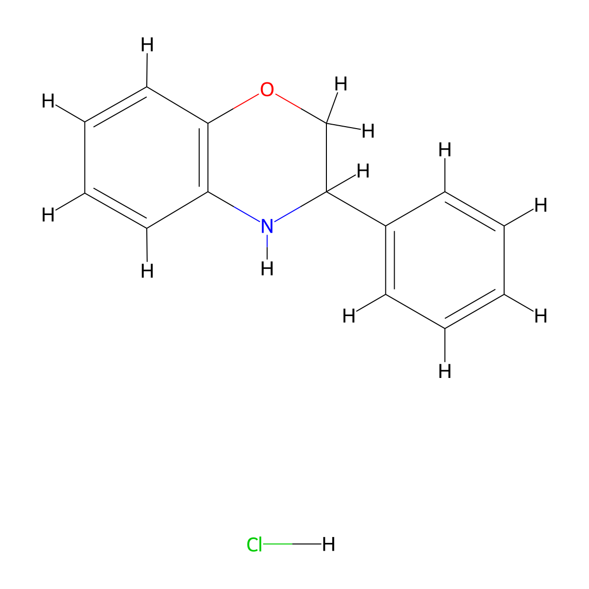 3-phenyl-3,4-dihydro-2H-1,4-benzoxazine hydrochloride molecular structure, CAS 2309781-89-1
