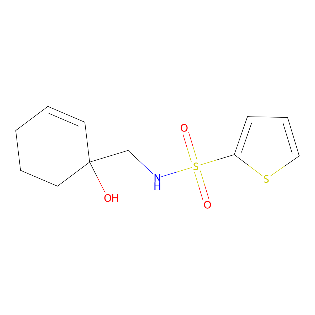 N-[(1-hydroxycyclohex-2-en-1-yl)methyl]thiophene-2-sulfonamide molecular structure, CAS 2309782-07-6