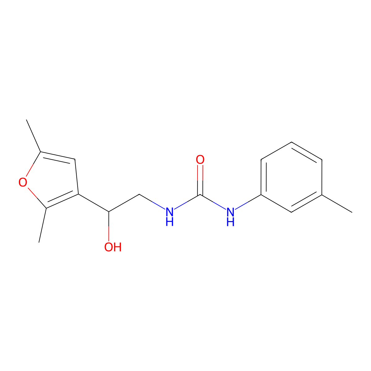 1-(2-(2,5-Dimethylfuran-3-yl)-2-hydroxyethyl)-3-(m-tolyl)urea molecular structure, CAS 2309796-24-3