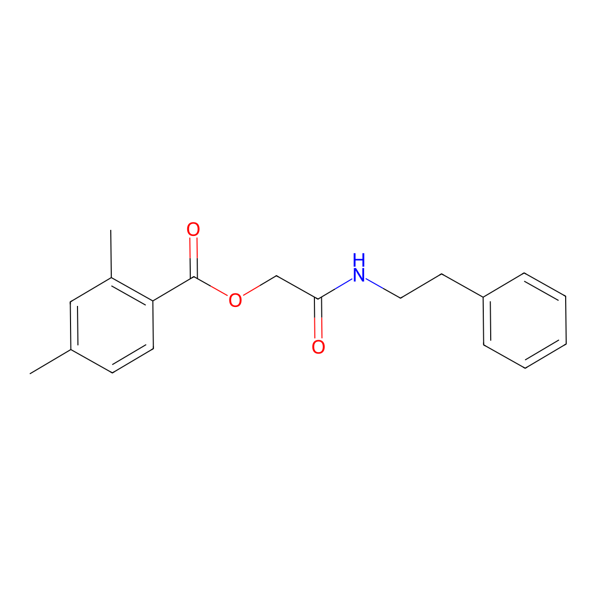 [(2-Phenylethyl)carbamoyl]methyl 2,4-dimethylbenzoate molecular structure, CAS 2309797-09-7