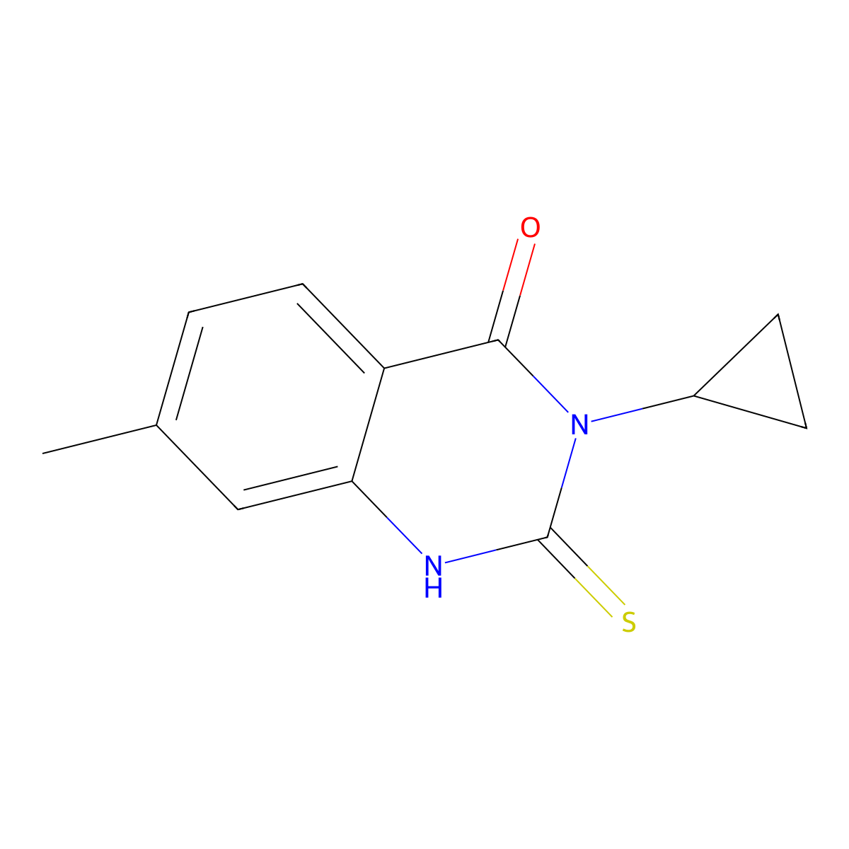 3-Cyclopropyl-7-methyl-2-sulfanylidene-1H-quinazolin-4-one molecular structure, CAS 2309797-21-3