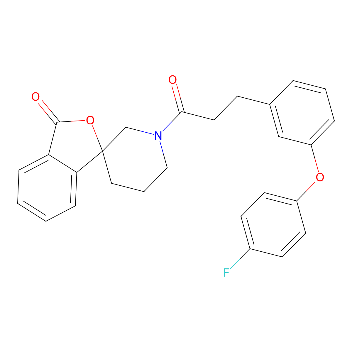 1'-{3-[3-(4-fluorophenoxy)phenyl]propanoyl}-3H-spiro[2-benzofuran-1,3'-piperidine]-3-one molecular structure, CAS 2309798-04-5