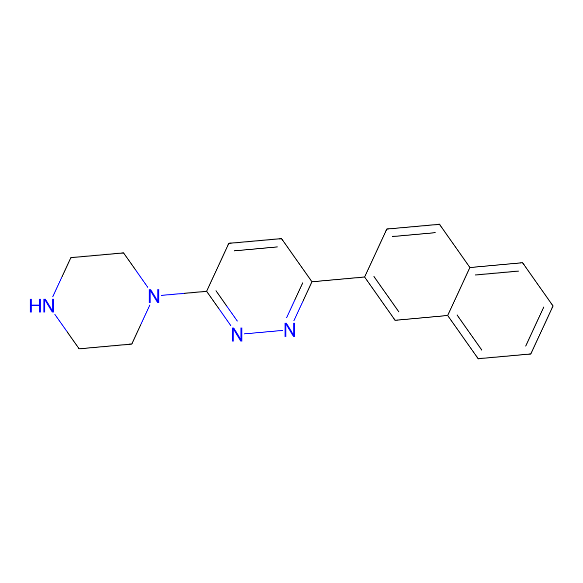 3-(Naphthalen-2-yl)-6-(piperazin-1-yl)pyridazine molecular structure, CAS 2309798-13-6