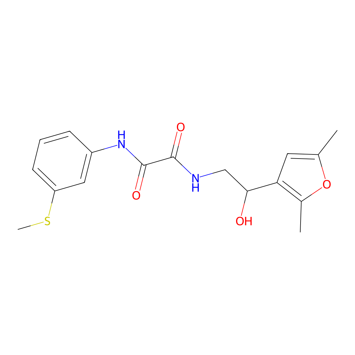 N-[2-(2,5-dimethylfuran-3-yl)-2-hydroxyethyl]-N'-[3-(methylsulfanyl)phenyl]ethanediamide molecular structure, CAS 2309798-29-4