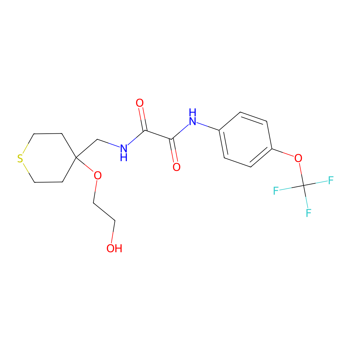 N-{[4-(2-hydroxyethoxy)thian-4-yl]methyl}-N'-[4-(trifluoromethoxy)phenyl]ethanediamide molecular structure, CAS 2309798-42-1