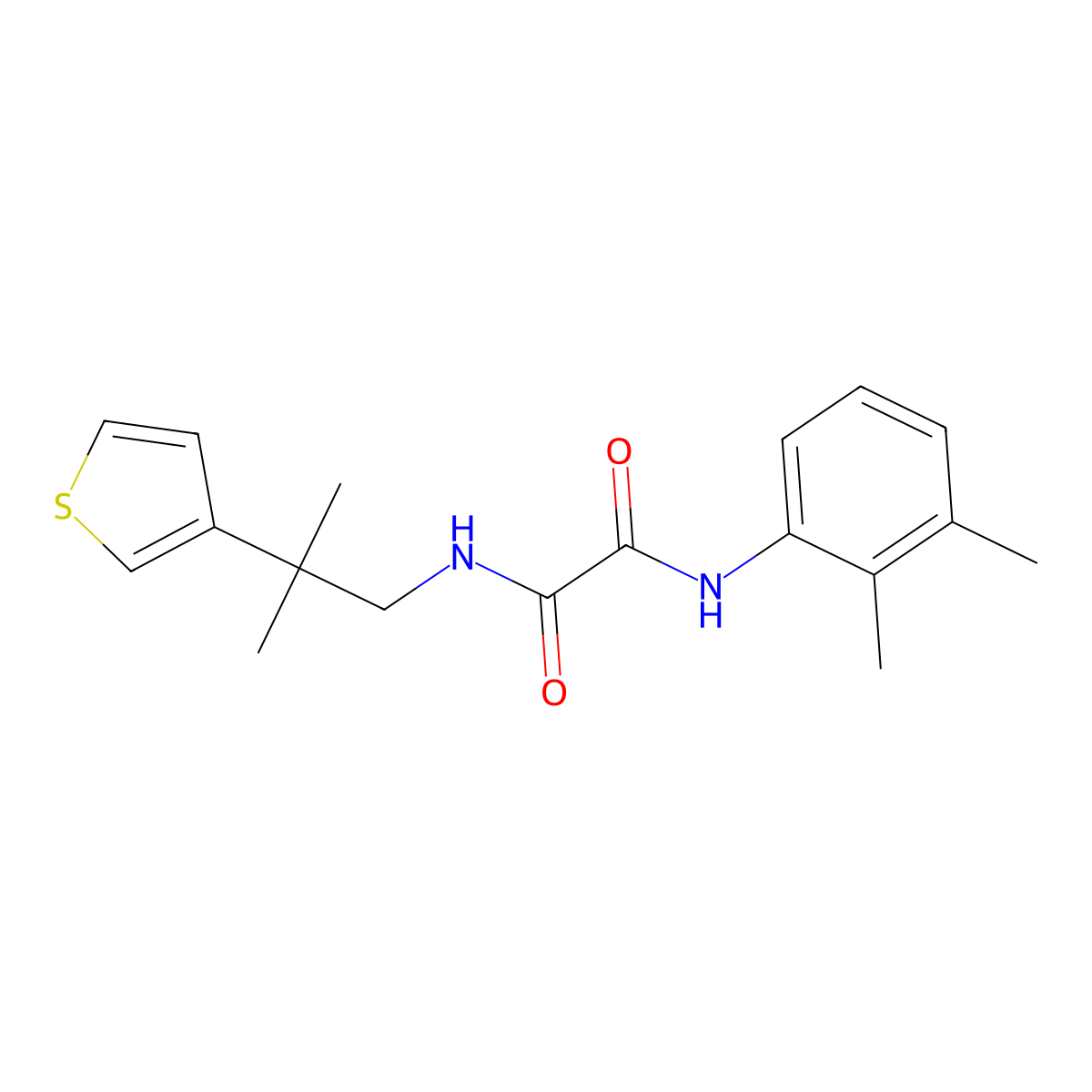 N'-(2,3-dimethylphenyl)-N-[2-methyl-2-(thiophen-3-yl)propyl]ethanediamide molecular structure, CAS 2309798-99-8