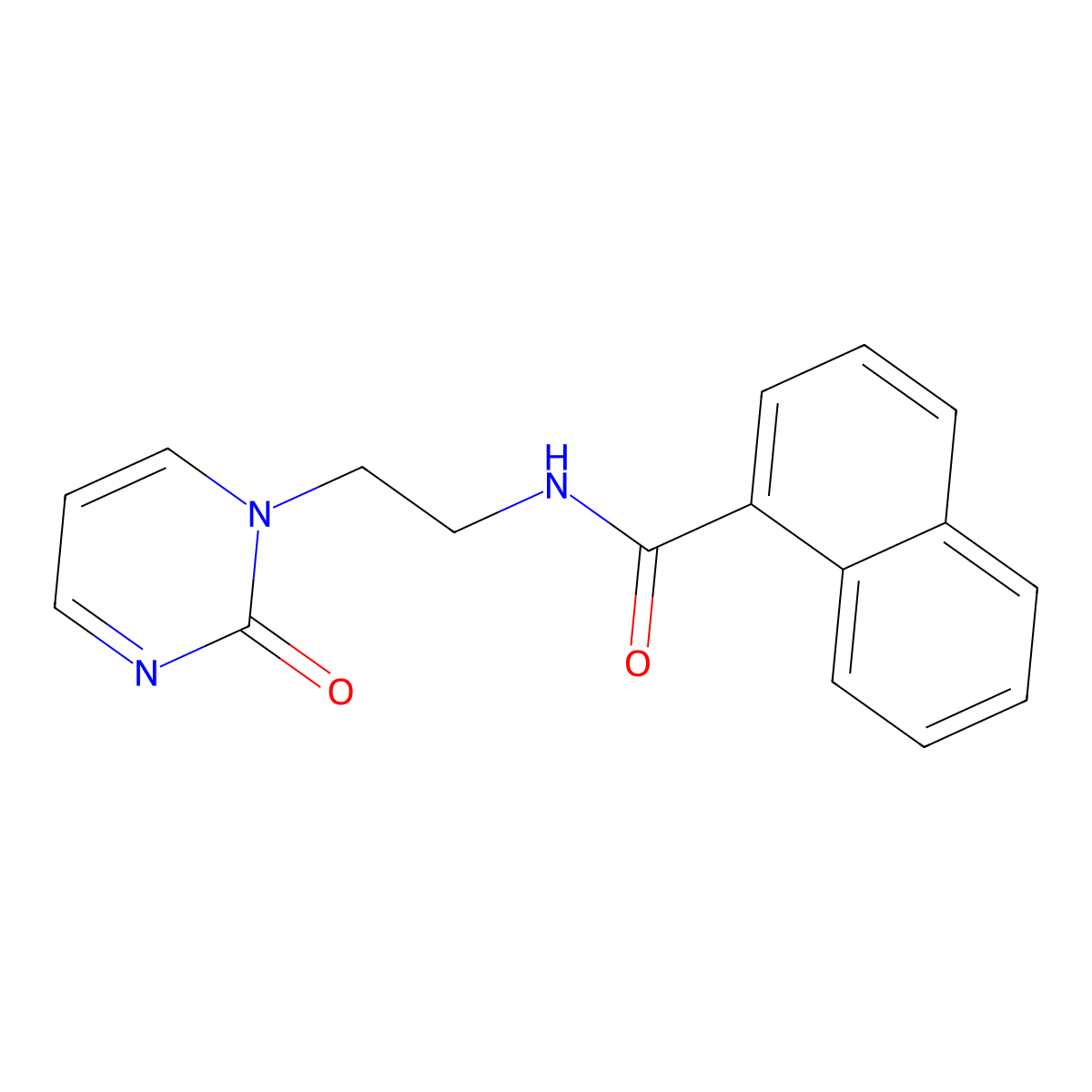 N-[2-(2-oxo-1,2-dihydropyrimidin-1-yl)ethyl]naphthalene-1-carboxamide molecular structure, CAS 2309799-28-6