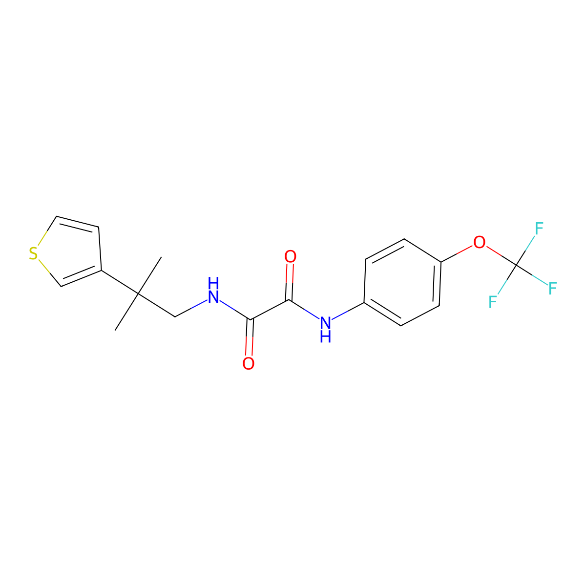 N-[2-methyl-2-(thiophen-3-yl)propyl]-N'-[4-(trifluoromethoxy)phenyl]ethanediamide molecular structure, CAS 2309801-16-7