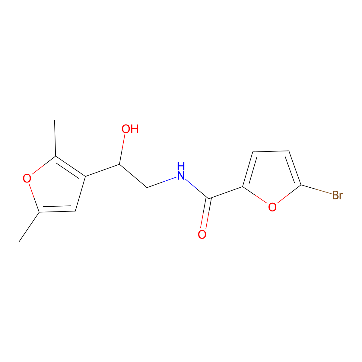 5-bromo-N-[2-(2,5-dimethylfuran-3-yl)-2-hydroxyethyl]furan-2-carboxamide molecular structure, CAS 2309801-34-9