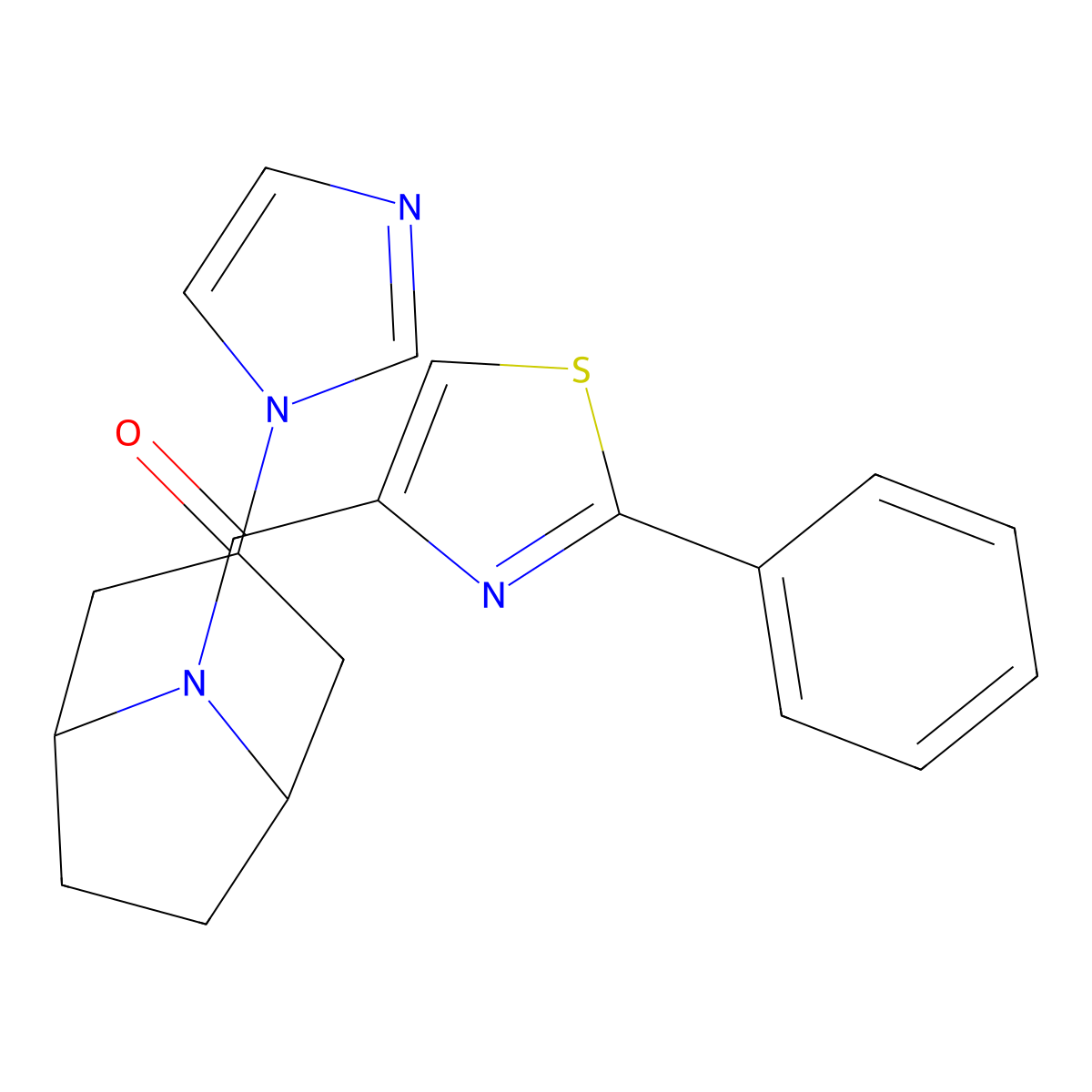 3-(1H-imidazol-1-yl)-8-(2-phenyl-1,3-thiazole-4-carbonyl)-8-azabicyclo[3.2.1]octane molecular structure, CAS 2309801-39-4