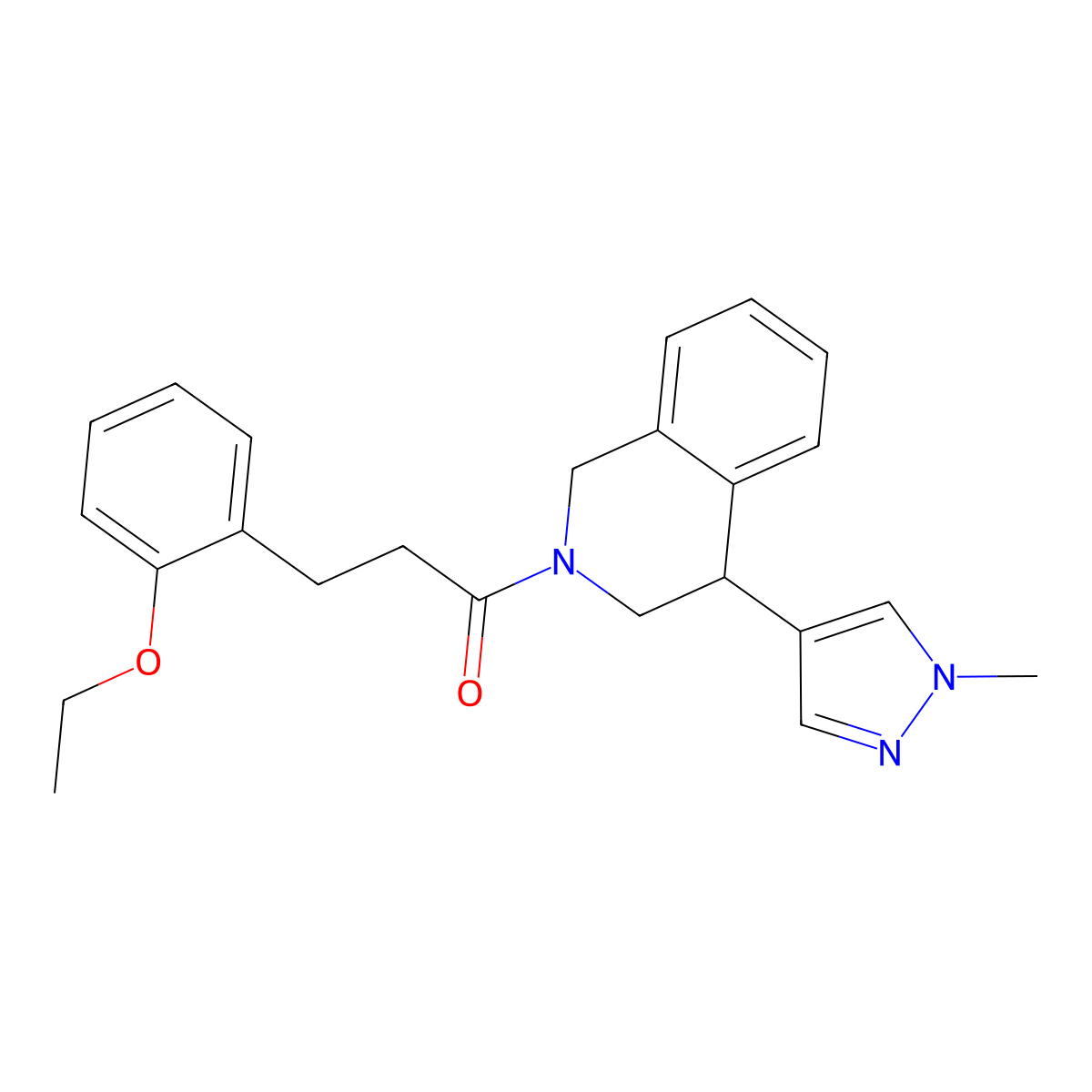 3-(2-ethoxyphenyl)-1-(4-(1-methyl-1H-pyrazol-4-yl)-3,4-dihydroisoquinolin-2(1H)-yl)propan-1-one molecular structure, CAS 2309802-00-2