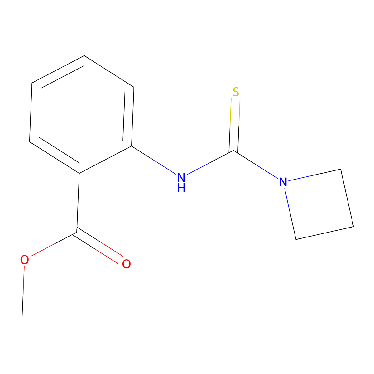 Methyl 2-[(azetidine-1-carbothioyl)amino]benzoate molecular structure, CAS 2309804-20-2