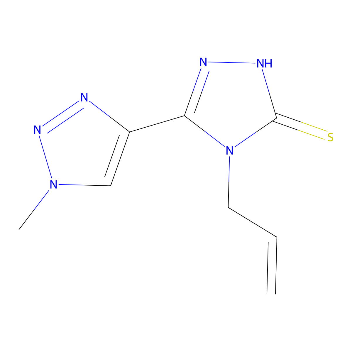 3-(1-methyl-1H-1,2,3-triazol-4-yl)-4-(prop-2-en-1-yl)-4,5-dihydro-1H-1,2,4-triazole-5-thione molecular structure, CAS 2309804-29-1