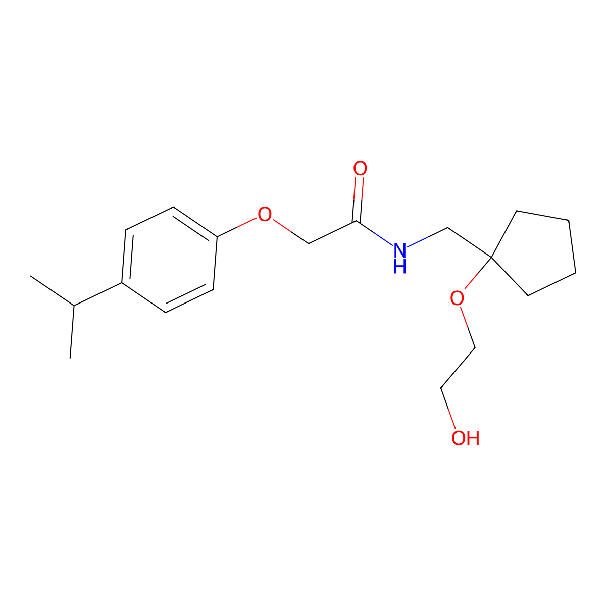 N-((1-(2-hydroxyethoxy)cyclopentyl)methyl)-2-(4-isopropylphenoxy)acetamide molecular structure, CAS 2309804-66-6