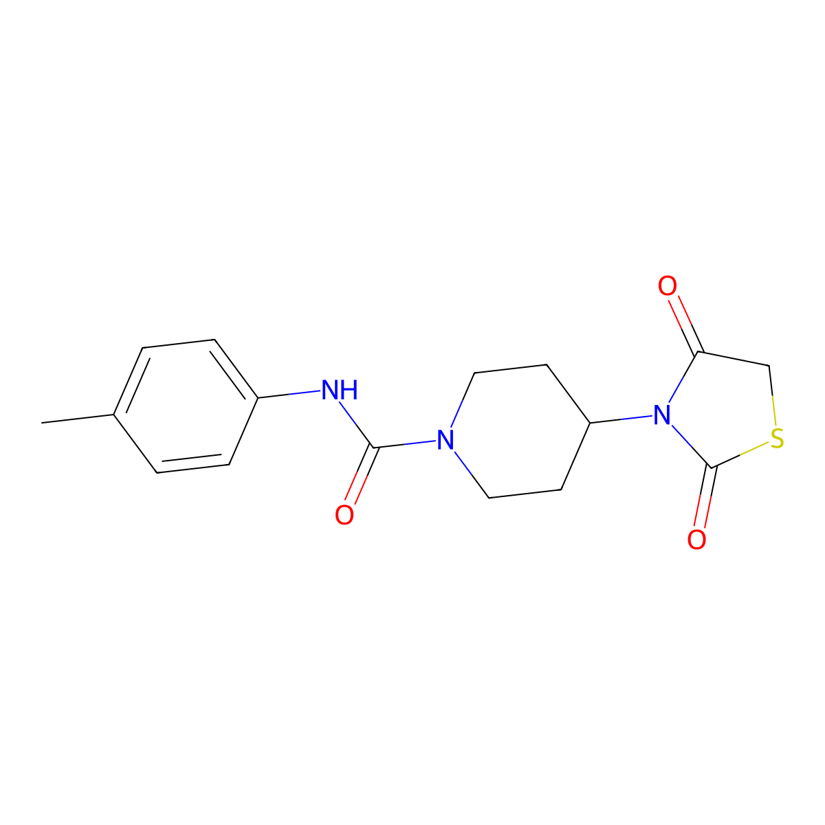 4-(2,4-dioxothiazolidin-3-yl)-N-(p-tolyl)piperidine-1-carboxamide molecular structure, CAS 2309804-84-8
