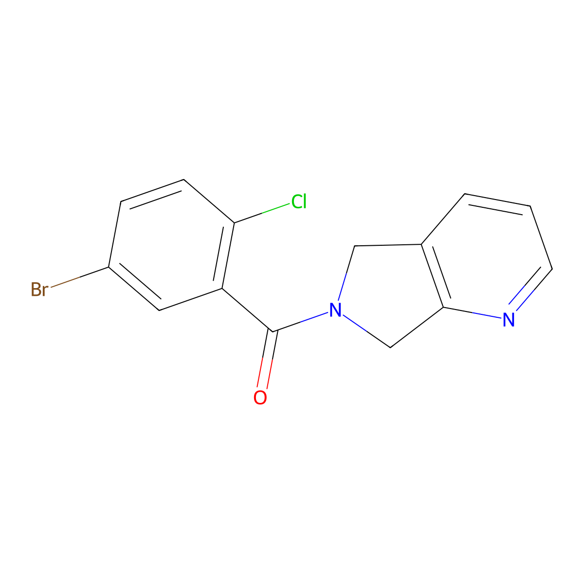 (5-bromo-2-chlorophenyl)(5H-pyrrolo[3,4-b]pyridin-6(7H)-yl)methanone molecular structure, CAS 2309805-06-7