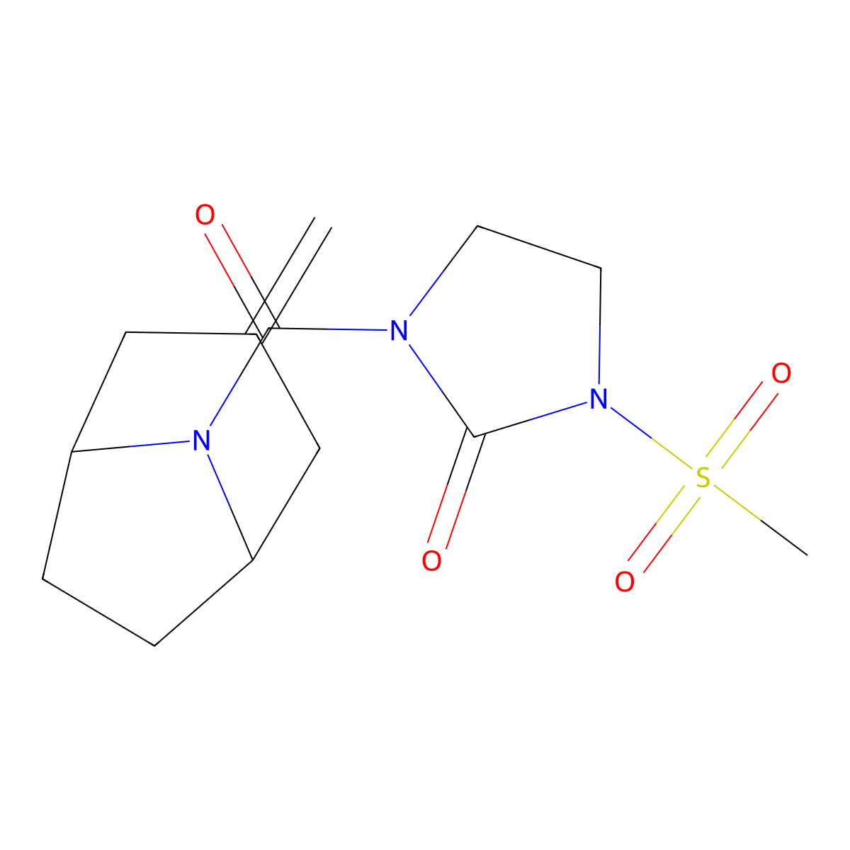 1-Methanesulfonyl-3-{3-methylidene-8-azabicyclo[3.2.1]octane-8-carbonyl}imidazolidin-2-one molecular structure, CAS 2309805-23-8