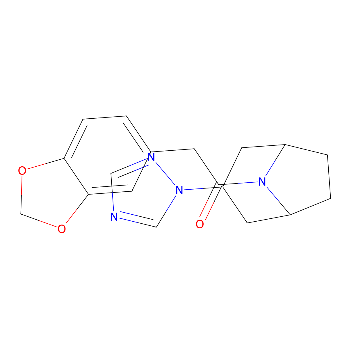 2-(2H-1,3-benzodioxol-5-yl)-1-[3-(1H-1,2,4-triazol-1-yl)-8-azabicyclo[3.2.1]octan-8-yl]ethan-1-one molecular structure, CAS 2309805-50-1