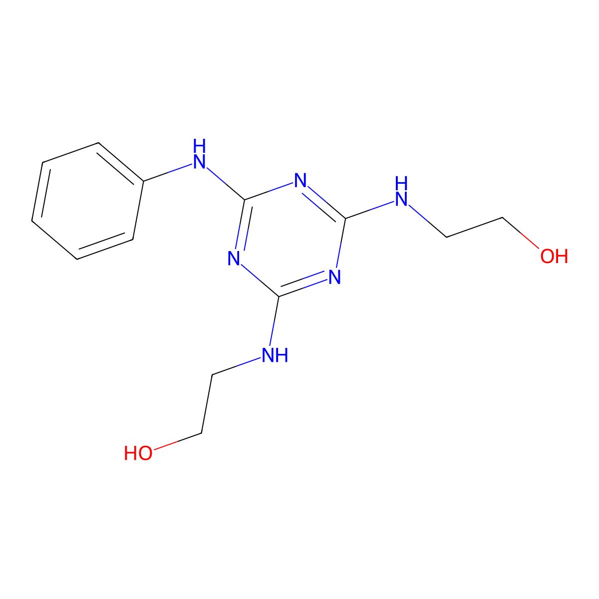 2,2'-((6-Anilino-1,3,5-triazine-2,4-diyl)diimino)bisethanol molecular structure, CAS 23099-64-1
