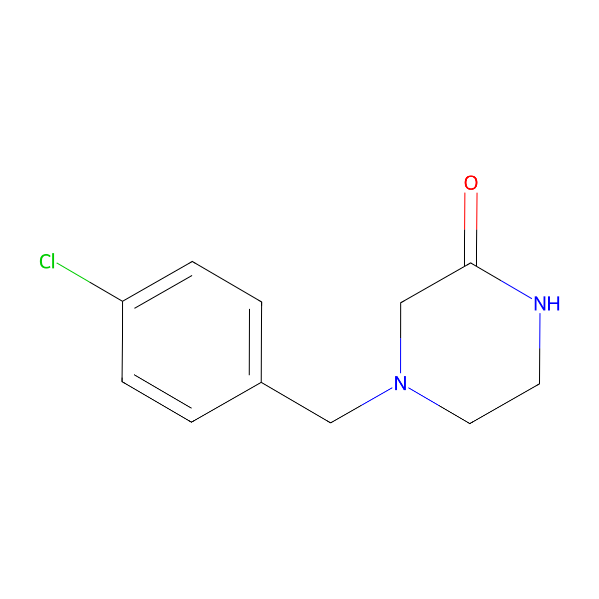 4-(4-Chlorobenzyl)piperazin-2-one molecular structure, CAS 23099-66-3