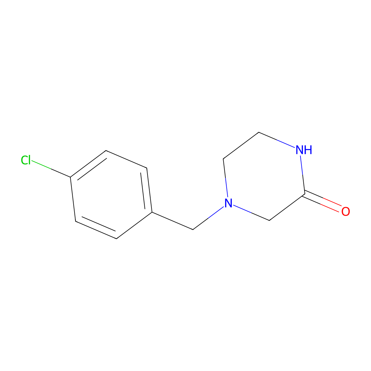 4-(4-Chlorobenzyl)piperazin-2-one molecular structure, CAS 23099-66-3